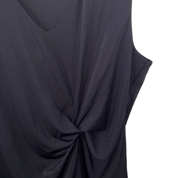 Ann Taylor Black Sleeveless Crunched Middle stop Womens Size L - Picture 4 of 4